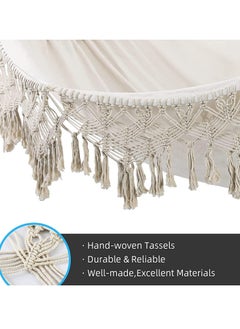 MIXDE Large Boho Macrame Hammock,Double Hammock Swing Net with Carry Bag Portable Fabric Hammock for Beach, Yard, Bedroom, Patio, Porch, Indoor, Outdoor,Wedding Decor  - Image 3