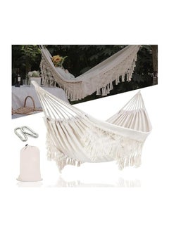 MIXDE Large Boho Macrame Hammock,Double Hammock Swing Net with Carry Bag Portable Fabric Hammock for Beach, Yard, Bedroom, Patio, Porch, Indoor, Outdoor,Wedding Decor  - Image 2