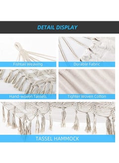 MIXDE Large Boho Macrame Hammock,Double Hammock Swing Net with Carry Bag Portable Fabric Hammock for Beach, Yard, Bedroom, Patio, Porch, Indoor, Outdoor,Wedding Decor  - Image 5