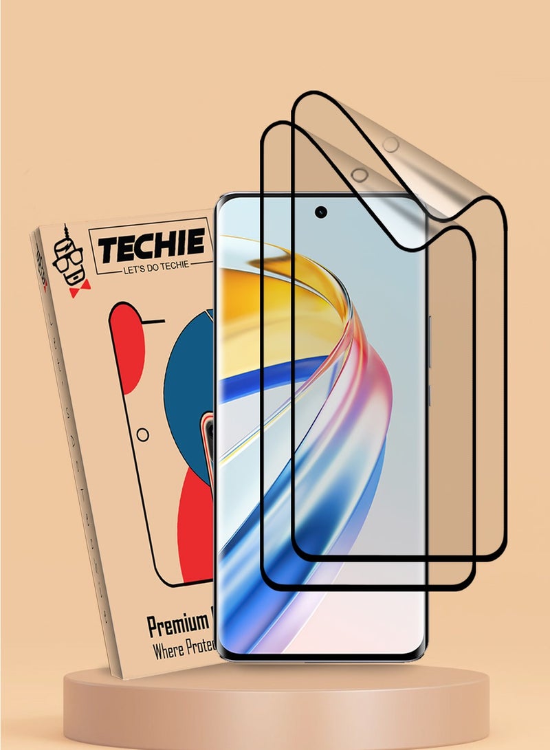 Techie عبوتان من واقي الشاشة الخزفي غير اللامع 9D لهاتف Honor X9b - ملمس ناعم ومضاد لبصمات الأصابع وخالي من الفقاعات - Image 1