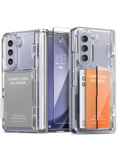 VRS Design Terra Guard Modern GO Samsung Galaxy Z Fold 5 Case Cover with [Hinge Protection] & [2 Card Holder Compartment] & Front Screen Protector - Clear  - Image 1