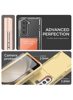 VRS Design Terra Guard Modern GO Samsung Galaxy Z Fold 5 Case Cover with [Hinge Protection] & [2 Card Holder Compartment] & Front Screen Protector - Clear  - Image 3
