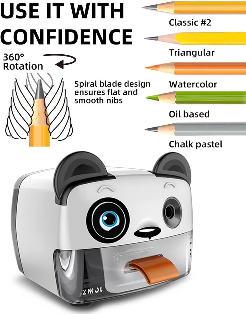 Zmol Electric Pencil Sharpener Christmas Birthday Gifts for Kids Heavy Duty Pencil Sharpener Classroom Cute Pencil Sharpener Plug in for Kids Auto Stop Pencil Sharpener - Image 2