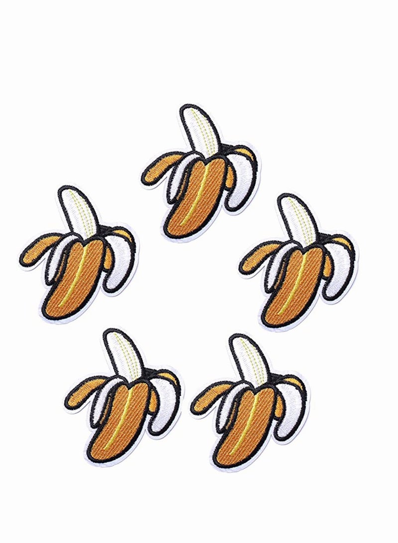 SYOSI KASTWAVE 5 Pack Banana Patches Embroidered Iron On/Sew On Patches Cute Applique Patches for Clothing Jackets Hats  Backpacks Jeans - Image 5
