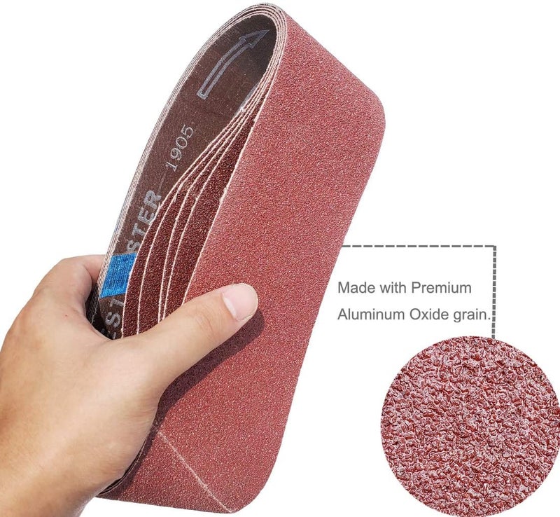 SACKORANGE 20 PCS 3 inch x 24 inch Abrasive Sanding Belts - 5 Each of 40 80 120 240 Grit Aluminum Oxide Sanding Belts For Belt sander (3 x 24 inch) - Image 4
