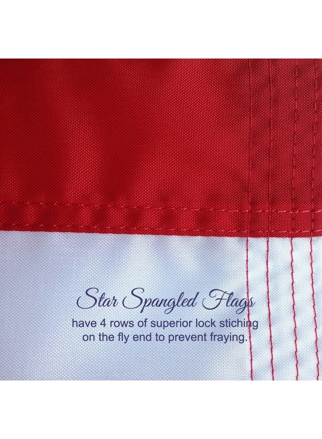 Star Spangled Flags American Flag 4x6-100% Made In USA using Tough, Long Lasting Nylon Built for Outdoor Use, Sun Protected and Featuring Embroidered Stars and Sewn Stripes plus Superior Quadruple Stitching on Fly End - Image 5