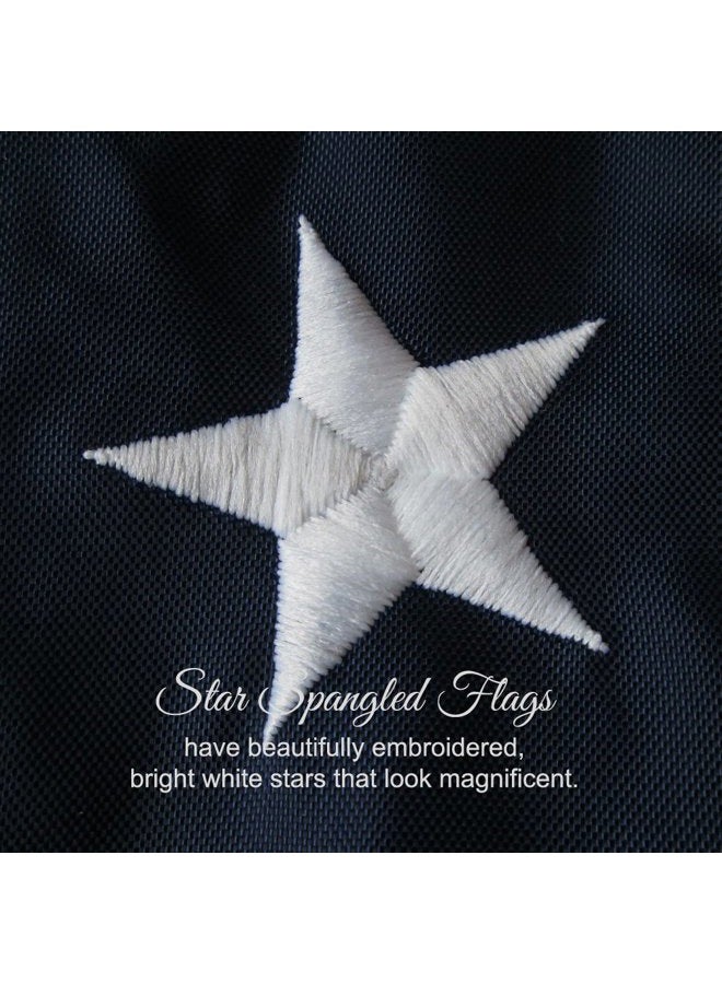 Star Spangled Flags American Flag 4x6-100% Made In USA using Tough, Long Lasting Nylon Built for Outdoor Use, Sun Protected and Featuring Embroidered Stars and Sewn Stripes plus Superior Quadruple Stitching on Fly End - Image 3