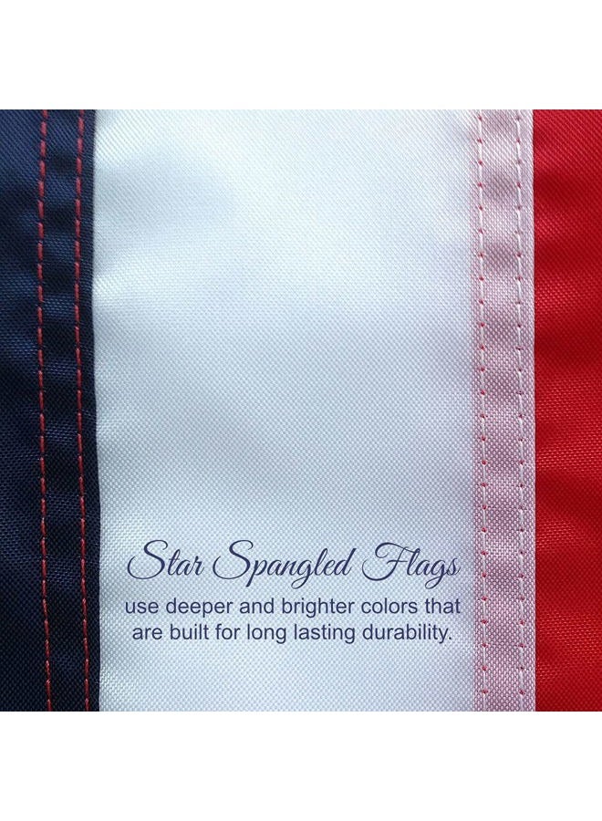 Star Spangled Flags American Flag 4x6-100% Made In USA using Tough, Long Lasting Nylon Built for Outdoor Use, Sun Protected and Featuring Embroidered Stars and Sewn Stripes plus Superior Quadruple Stitching on Fly End - Image 2