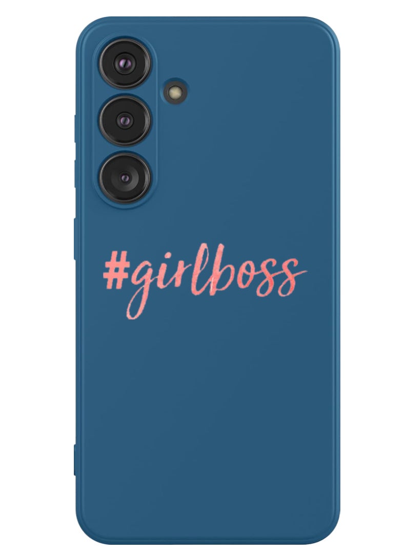 Theodor Protective Slim Fit Case Liquid Silicone Cover with Full Body Protection Anti-Scratch Shockproof Case For Samsung Galaxy S24 (Blue) - Girl boss 1 - Image 1