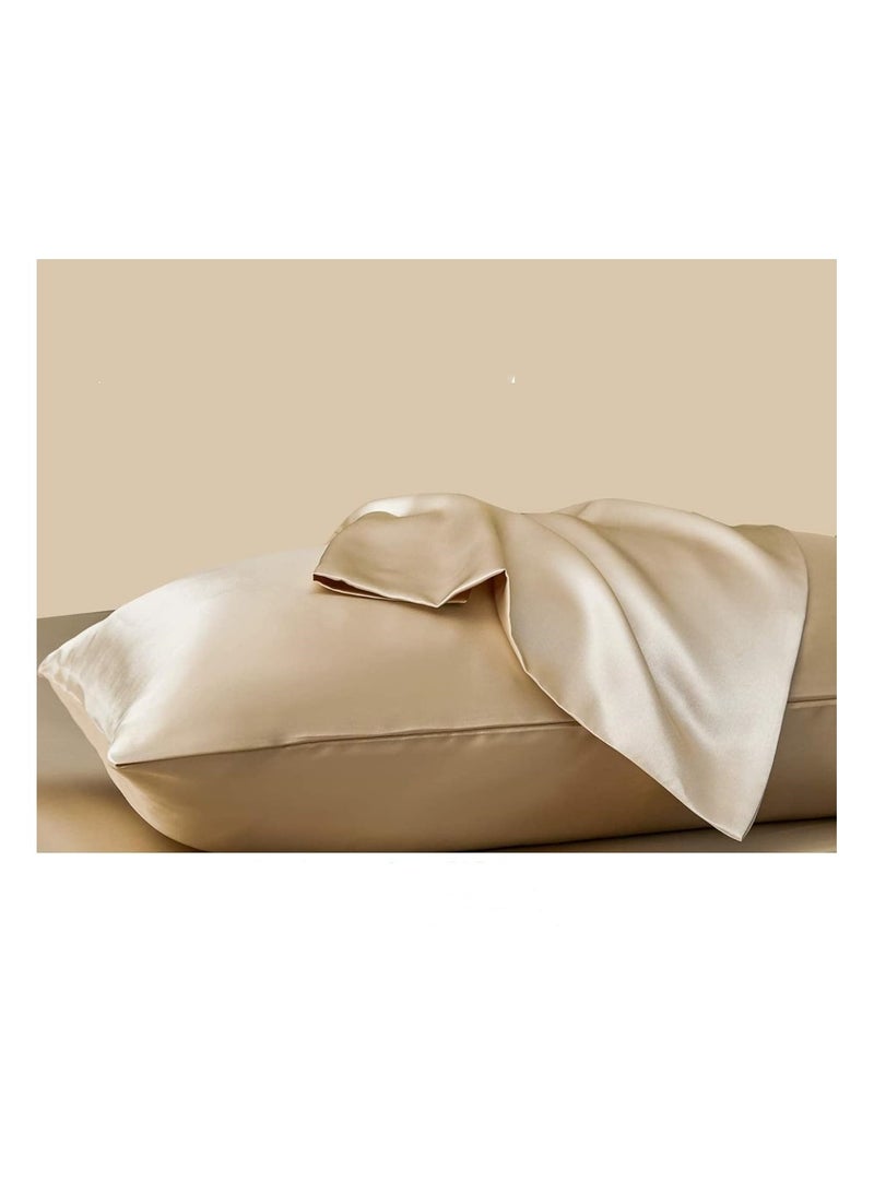VIUAUAX Satin Pillowcase for Hair and Skin, 2 Pack Satin Pillow Case Cover 51 * 75cm Soft Silky Satin Bed Pillowcase Cover Queen Silk Pillowcase with Envelope Closure (Khaki) - Image 4