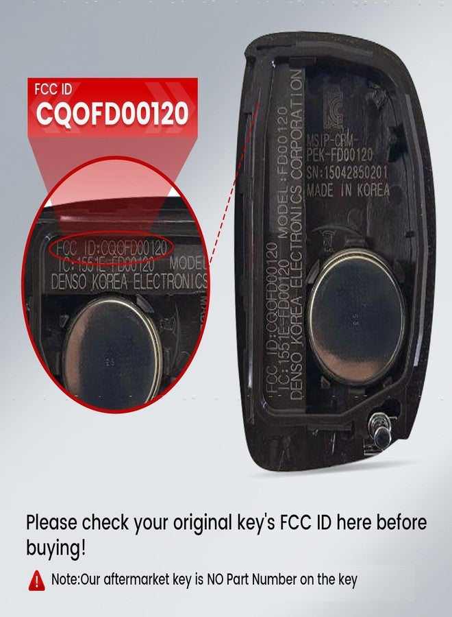 Beefunny Keyless Entry Key Fob Replacement for Hyundai Sonata 2015 2015 2016 2017 FCC ID: CQOFD00120 P/N: 95440-C1000N 95440-C1001 95440-C1000 Smart Remote Car Keyfob - Image 4