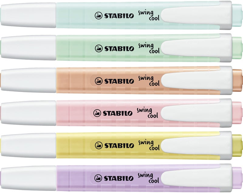 STABILO Highlighter - STABILO swing cool Pastel - Pack of 6 - Assorted Colours - Image 2