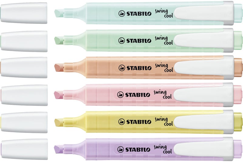 STABILO Highlighter - STABILO swing cool Pastel - Pack of 6 - Assorted Colours - Image 3
