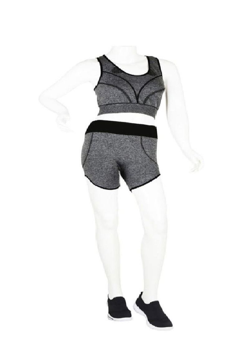 NIBEMINENT Sports Elastic Hollow Yoga Set Gray  - Image 1