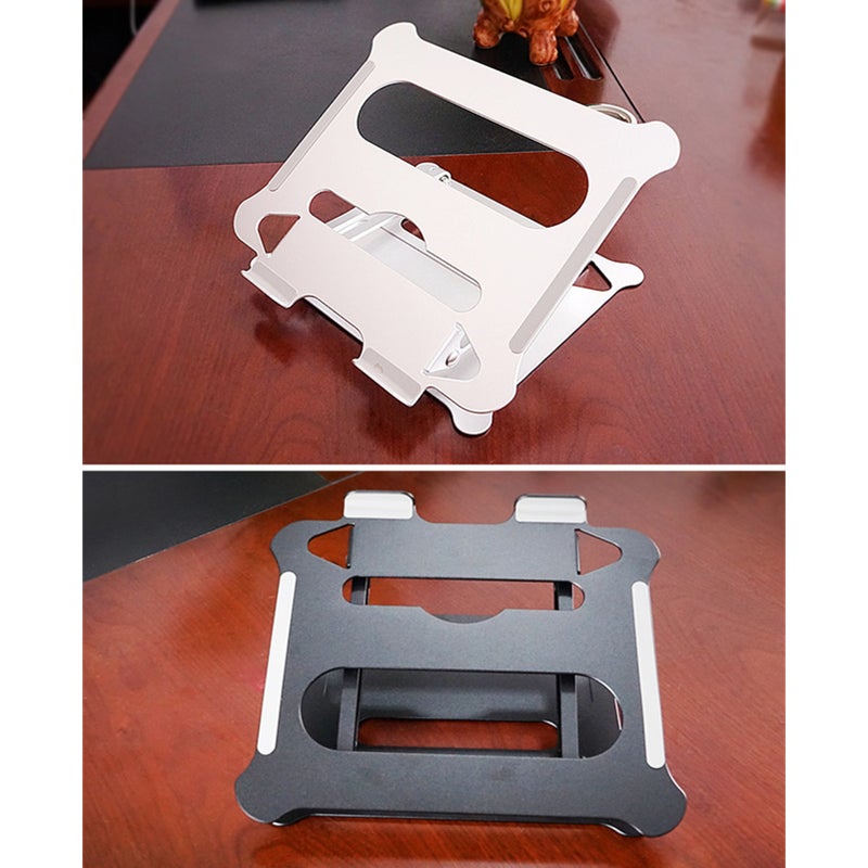 Adjustable Laptop Stand Portable Folding Aluminum Alloy Non-slip Height and Angle Adjusted Support 10''-15.6'' Laptop Tablet Bracket Riser Holder Computer Stand Black - Image 5