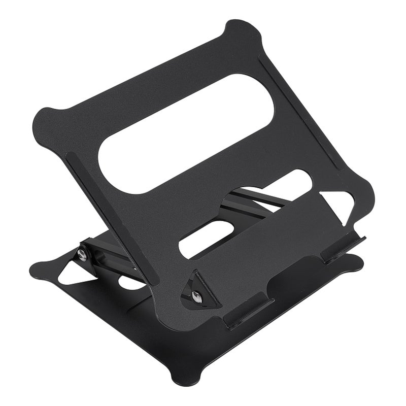 Adjustable Laptop Stand Portable Folding Aluminum Alloy Non-slip Height and Angle Adjusted Support 10''-15.6'' Laptop Tablet Bracket Riser Holder Computer Stand Black - Image 1
