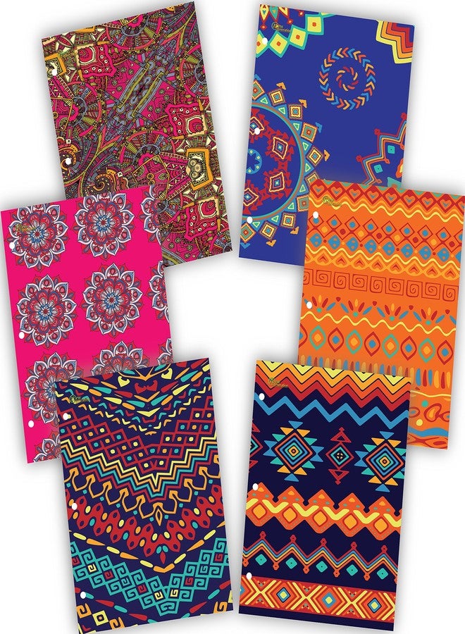 NEW GENERATION - Ethnic - School Supplies 2-Pocket Folder Value Pack with Assorted Fashion Eye-Catching Designs - Durable Laminated Letter Size - 6 Pack Folders for School, Home, and Office - Image 1