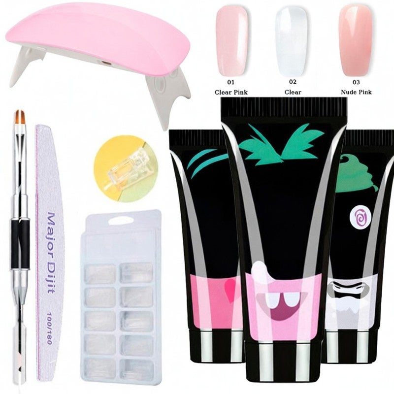 Manicure Set: 1 Set Transparent Nail Molds - Quick-dry Glue Crystal Colors UV Nail Lamp for Professional And Home Manicure - Image 1