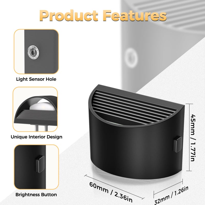 DORESshop LED Night Light[2 Pack], Night Lights Plug into Wall, 3 Level Brightness Adjustable Plug in Night Light, Dusk to Dawn Sensor, Nightlights for Adults, Bedroom, Bathroom, Hallway, 3000K - Image 4