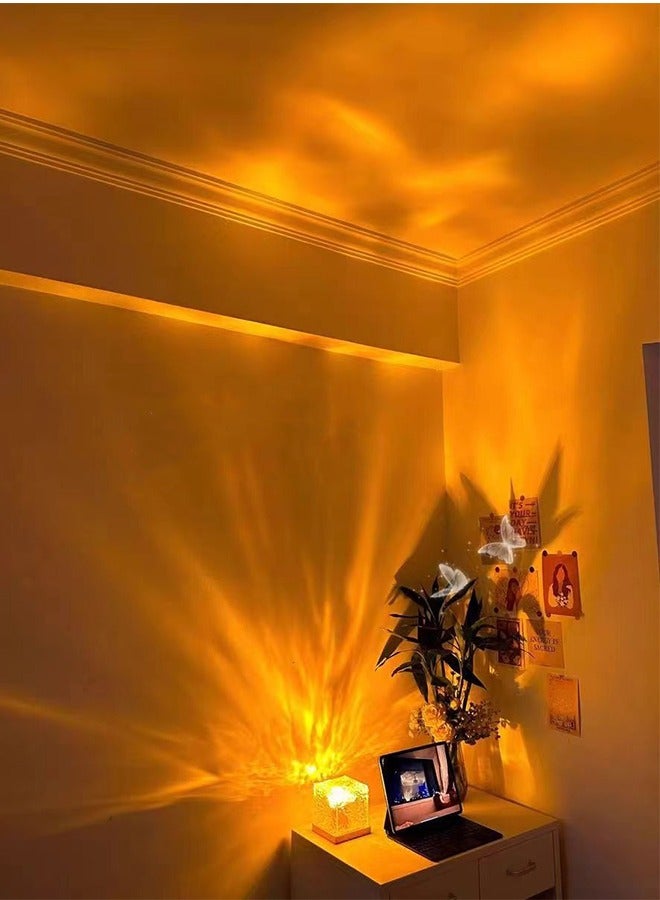 HOOPZOZA 16 Colors Water Ripple Night Light with Remote Control Creative Bedside Flame Atmosphere Light Romantic Table Lamp Gift Starry Sky Projection Light - Image 4