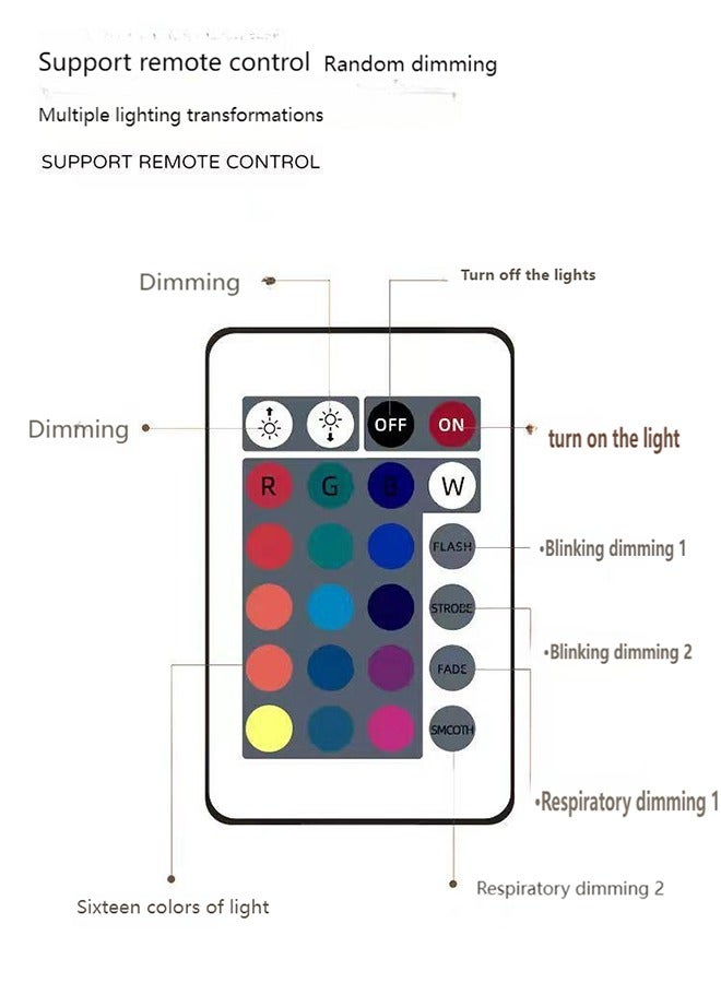 HOOPZOZA 16 Colors Water Ripple Night Light with Remote Control Creative Bedside Flame Atmosphere Light Romantic Table Lamp Gift Starry Sky Projection Light - Image 5