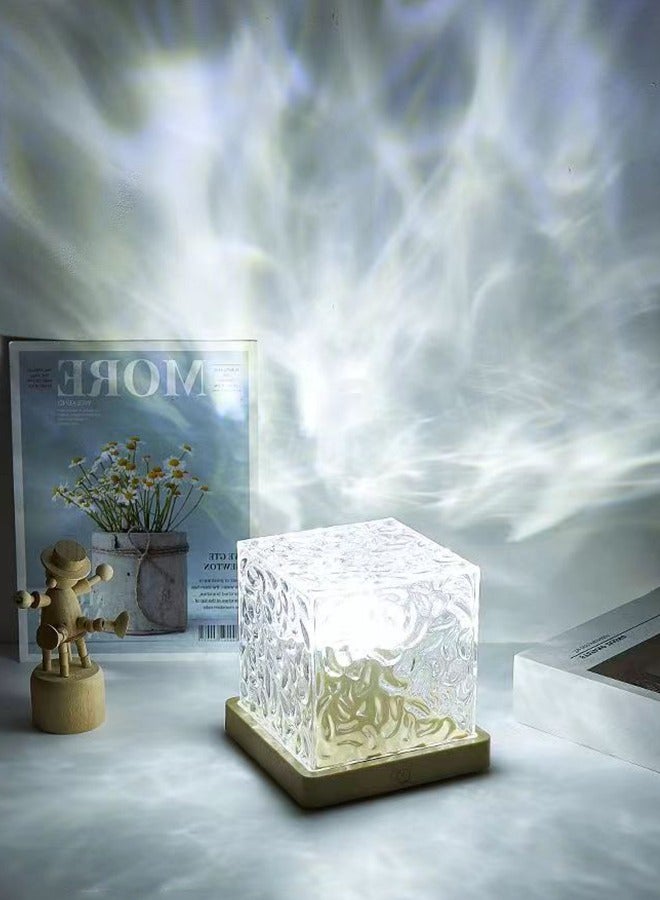 HOOPZOZA 16 Colors Water Ripple Night Light with Remote Control Creative Bedside Flame Atmosphere Light Romantic Table Lamp Gift Starry Sky Projection Light - Image 2