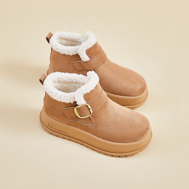 Fleece-Lined High-Top Snow Boots For Women 2025 Winter New Student Ins Korean Version Warm Casual Street Style Height-Increasing Kt331 - Image 1