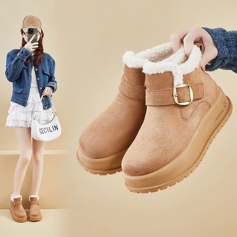 Fleece-Lined High-Top Snow Boots For Women 2025 Winter New Student Ins Korean Version Warm Casual Street Style Height-Increasing Kt331 - Image 2