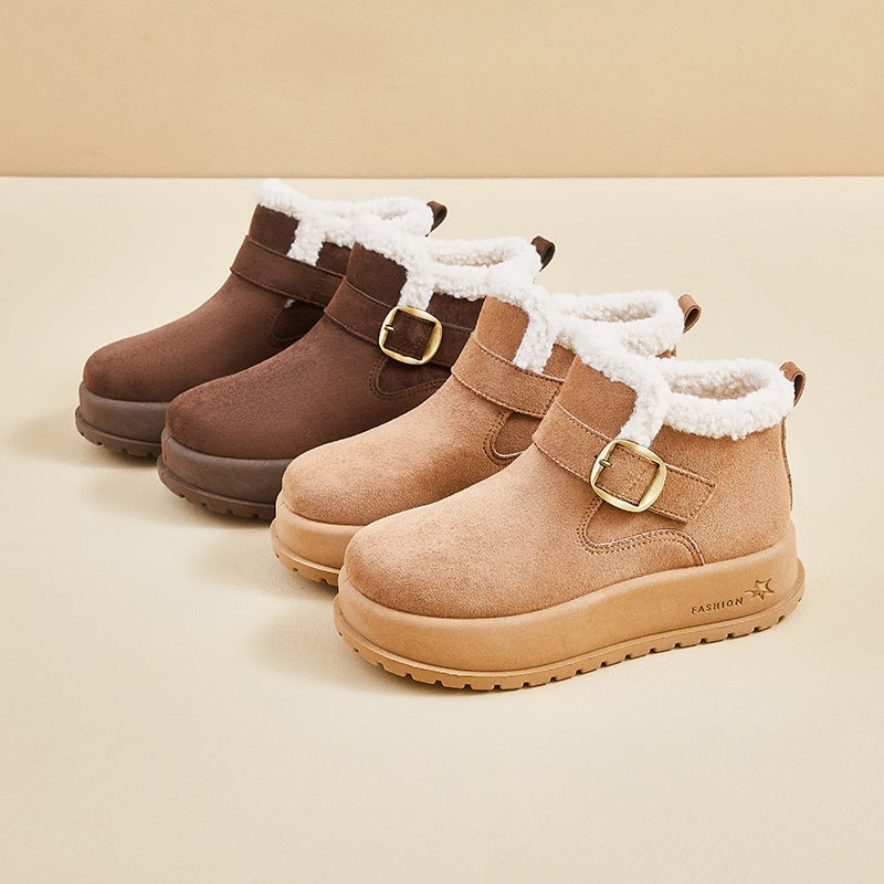 Fleece-Lined High-Top Snow Boots For Women 2025 Winter New Student Ins Korean Version Warm Casual Street Style Height-Increasing Kt331 - Image 4