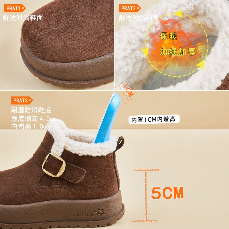 Fleece-Lined High-Top Snow Boots For Women 2025 Winter New Student Ins Korean Version Warm Casual Street Style Height-Increasing Kt331 - Image 5