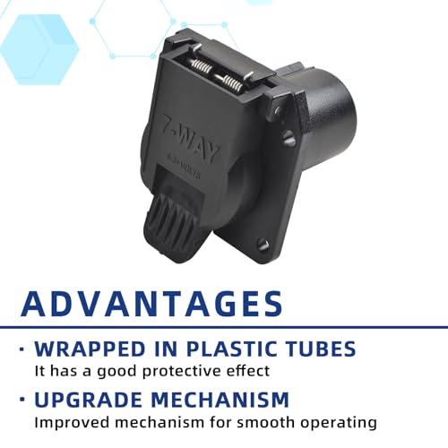 MITZONE 7-Foot 7-Pin Vehicle-Trailer Wiring Plug Harness Extension Compatible with Chevy/Dodge/Ford/GMC/Nissan/Toyota/Ram for Fifth-Wheel and gooseneck Trailers [Truck Bed Extension] 56070 - Image 4