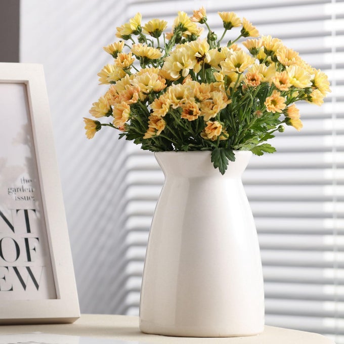 WHITE FLOWER VASE CERAMIC VASE FOR DECOR WHITE VASE FOR FLOWERS MODERN VASES FOR LIVING ROOMHOME DECOR ACCENTSENTRYWAYMANTELBOOKSHEL