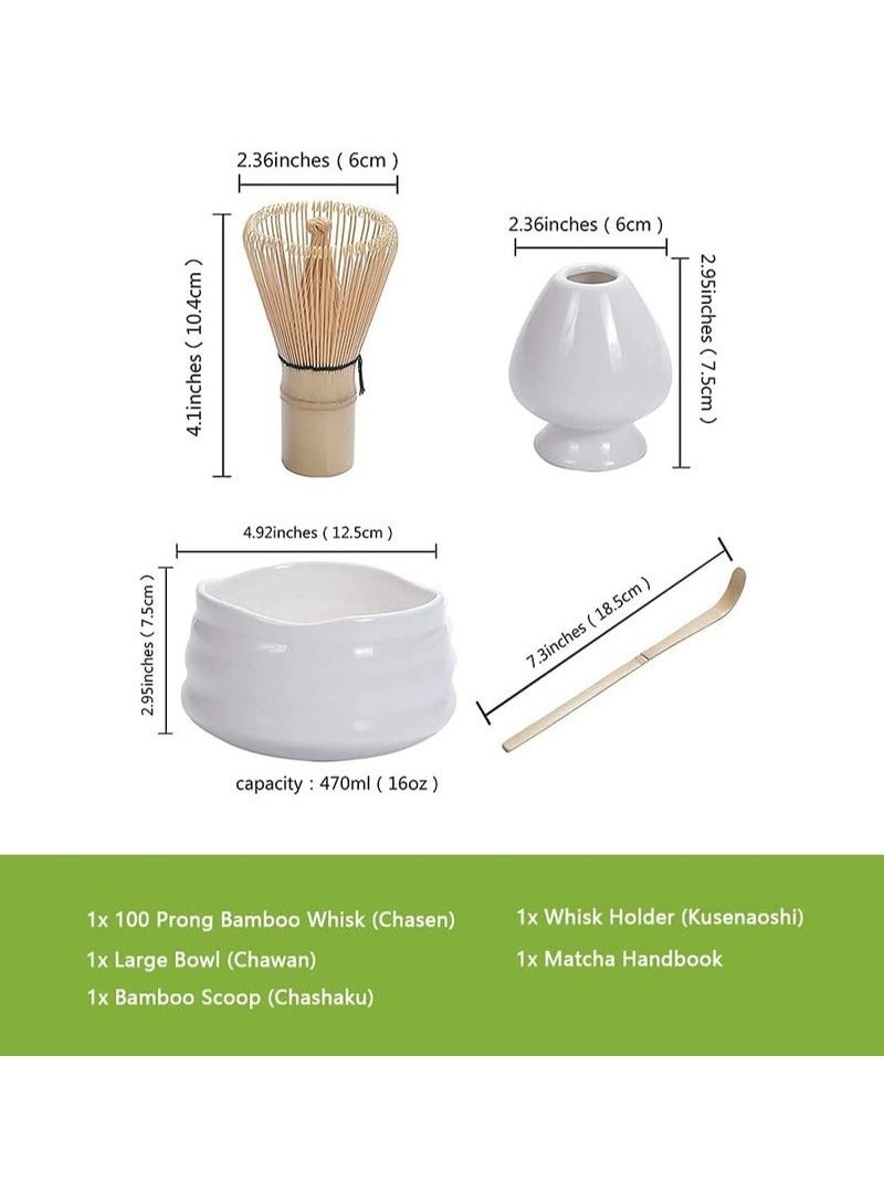 كيلا مجموعة هدايا مكونة من 4 قطع على الطراز الياباني التقليدي لصنع شاي الماتشا، تتضمن مضرب ماتشا ووعاء زجاجي للشاي. - Image 5