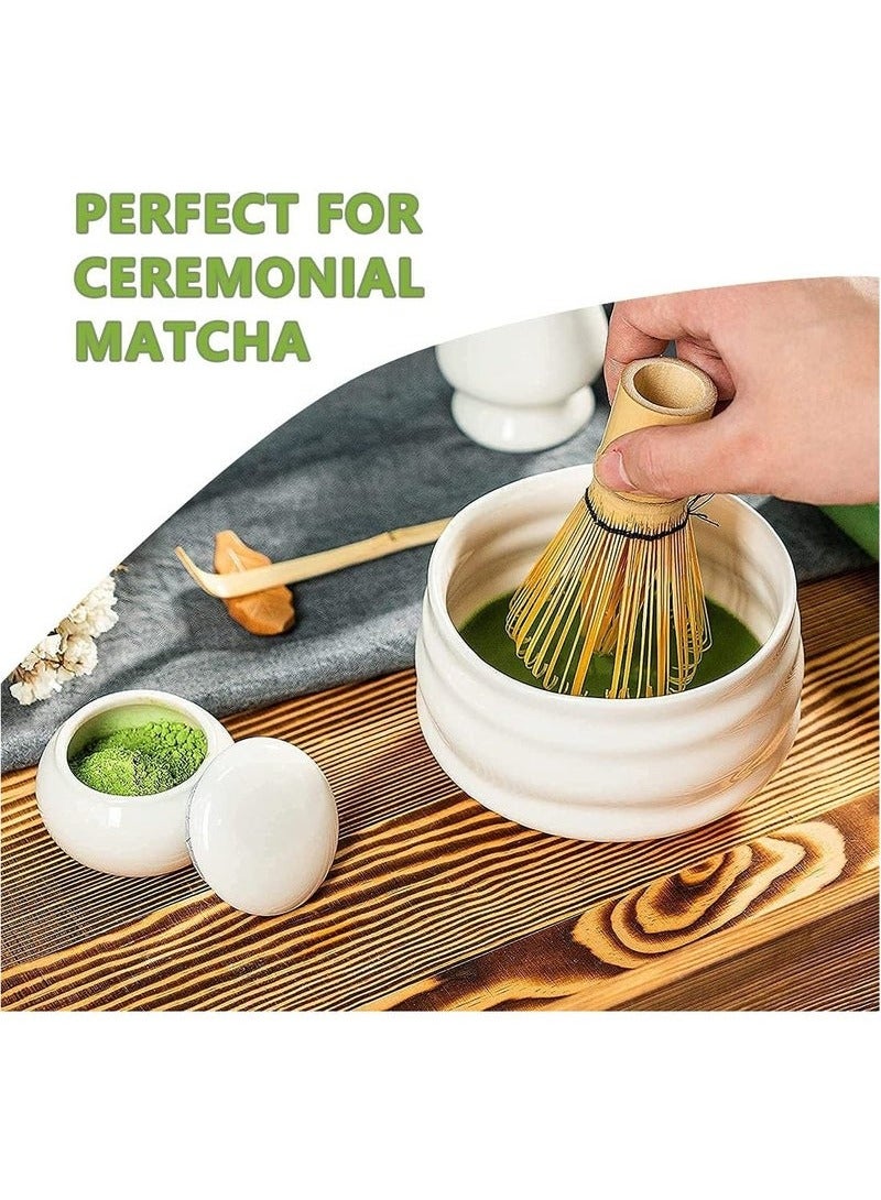 كيلا مجموعة هدايا مكونة من 4 قطع على الطراز الياباني التقليدي لصنع شاي الماتشا، تتضمن مضرب ماتشا ووعاء زجاجي للشاي. - Image 3