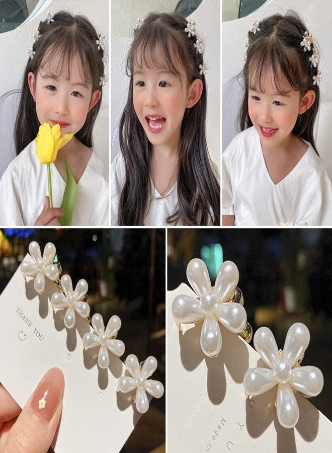 CHANDERKASH 10 Pcs White Pearl Mini Claw Metal Clips Flower Design Small Clutcher Barrettes Accessories - Image 5