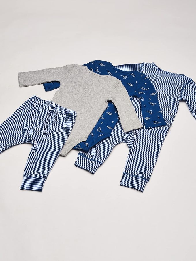 carter's Baby Boy'S 4-Piece Gift Set Pants, Blue Dino, 6 Months - Image 2