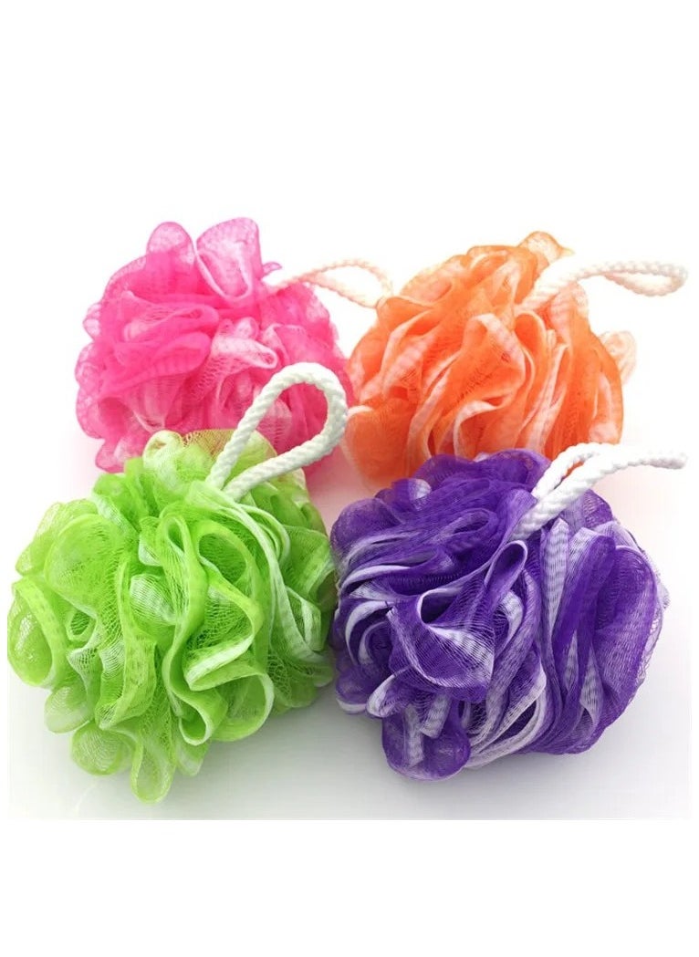 VIO 4 Pack Soft Fluffy Gentle Exfoliating Bath Ball Mesh Body Scrub Mesh Loofah Shower Sponge Ball Pouf Shower Ball Scrubber Exfoliator Mesh Sponge Body Cleansing Bath Bubble Ball  - Image 2