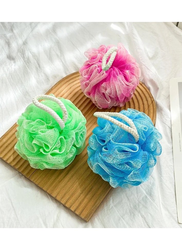 VIO 4 Pack Soft Fluffy Gentle Exfoliating Bath Ball Mesh Body Scrub Mesh Loofah Shower Sponge Ball Pouf Shower Ball Scrubber Exfoliator Mesh Sponge Body Cleansing Bath Bubble Ball  - Image 4