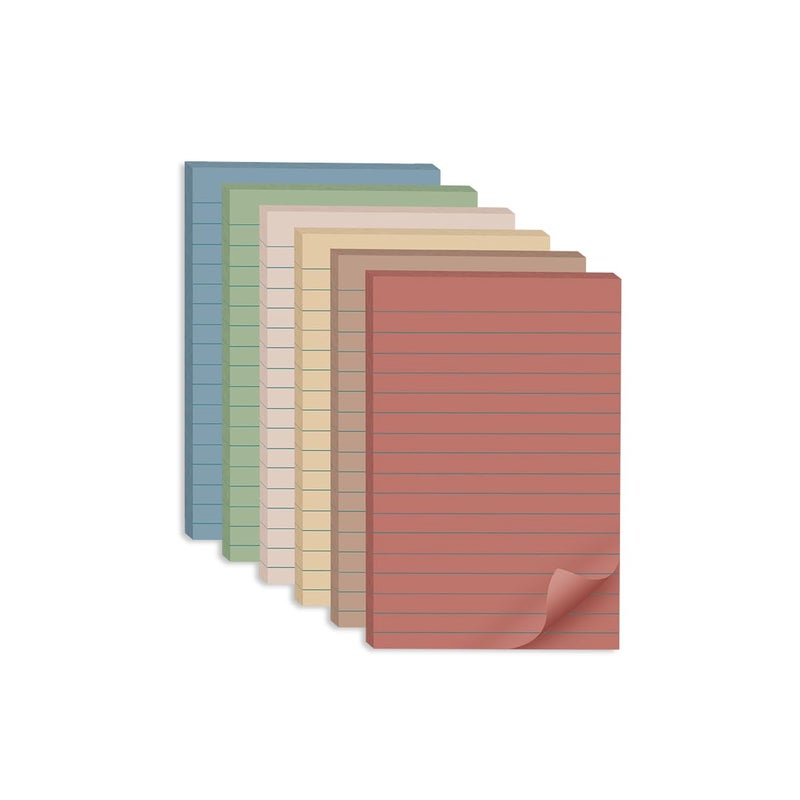 Kozerite (6 Pack) Lined Sticky Notes 4x6 in,Large Notepads with Lines,Ruled Stickies Super Sticking Power,Office School Memo Note Pads Vintage Colors,Post on Windows Doors,Recyclable,Easy to write on - Image 1