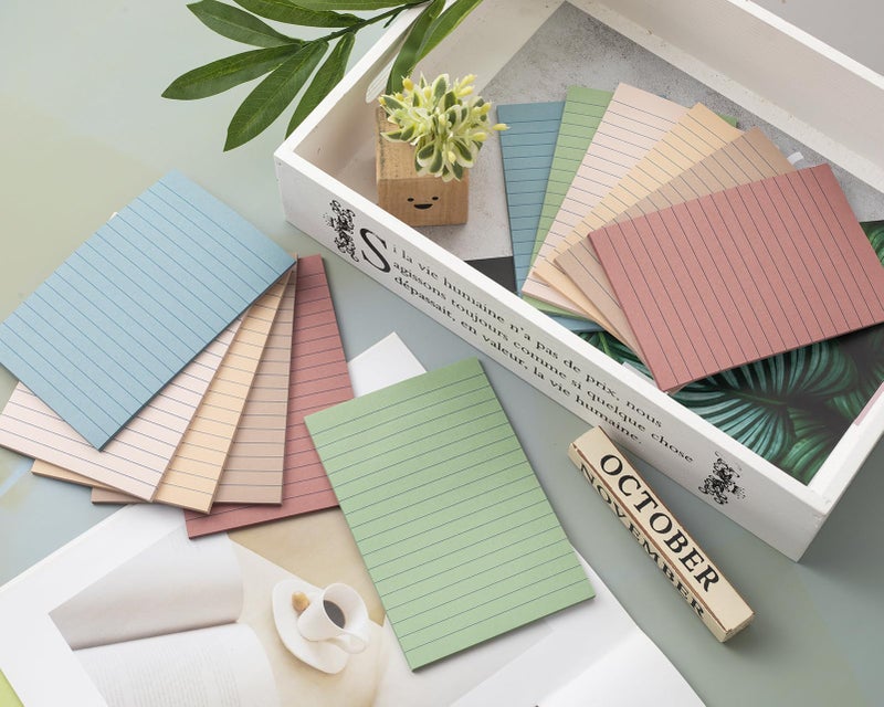 Kozerite (6 Pack) Lined Sticky Notes 4x6 in,Large Notepads with Lines,Ruled Stickies Super Sticking Power,Office School Memo Note Pads Vintage Colors,Post on Windows Doors,Recyclable,Easy to write on - Image 4