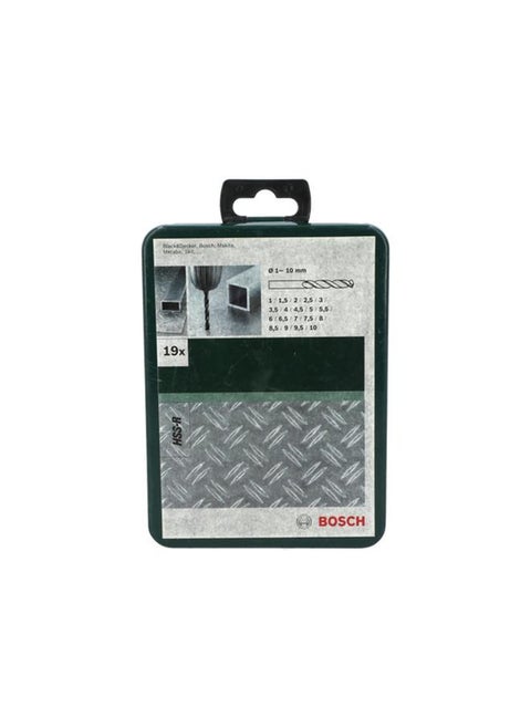 19-Piece Robust Twist High Speed Steel Chisel Edge Drill Bit Set Multicolor JE2 609 255 032