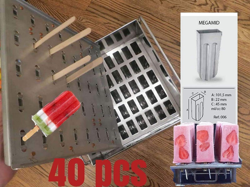 pizety 40pcs Stainless Steel Ice Pop Molds - 80ml, Includes 40 Popsicle Molds Metal Ice Lolly Commercial Popsicle Molds machine ice Cream Mold - Image 3