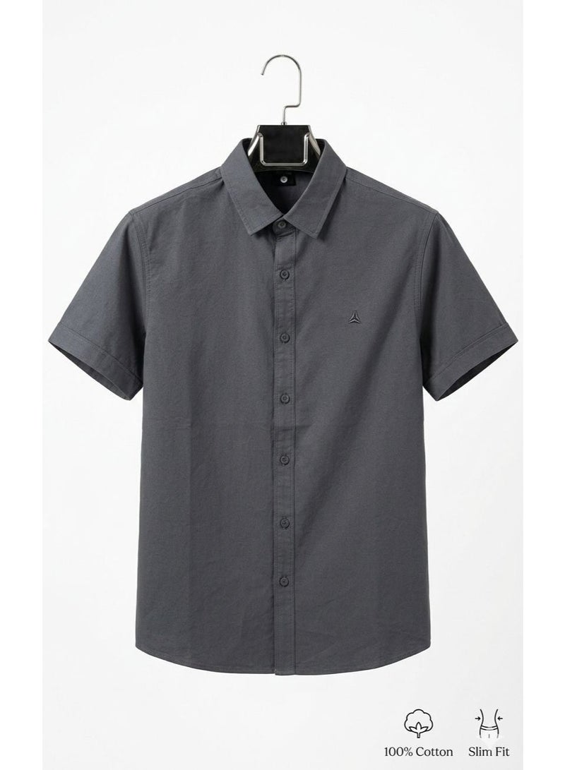 Hikes Men’s Premium Cotton Shirt , Soft Breathable Fabric, Modern Fit Short Sleeve Casual & Smart Wear - Image 5