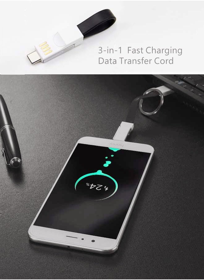 Generic - 3 in 1 USB to Lightning Micro Type C Multi Fast Charging Cable Data Transfer Cord No Additional Adapters Needed - Image 1