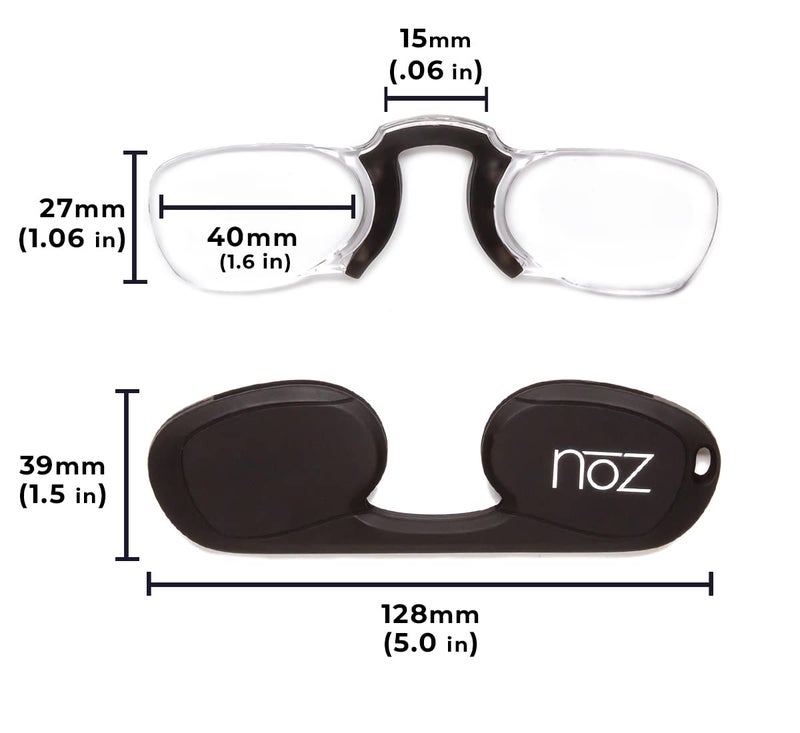 Calabria Noz Nose Pinching Armless Reading Glasses +2.00 Black Men Women Keychain Hard Case Pocket Size Readers Mini Thin - Image 5