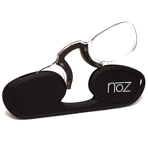 Calabria Noz Nose Pinching Armless Reading Glasses +2.00 Black Men Women Keychain Hard Case Pocket Size Readers Mini Thin - Image 1