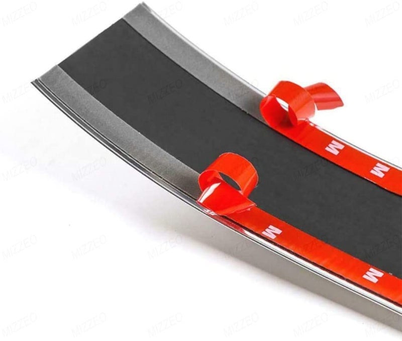 MIZZEO Car Sticker Carbon Fibre Rubber Door Entry Guards Scratch Cover Protector (Carbon Black with Red, 5CM x 2.5M) Compatible with Skoda Fabia (Type-I) 2006-2010 - Image 3