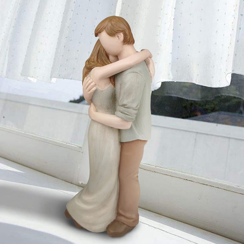 CAMSOON Romantic Hug Couple Happy Wedding Anniversary Sculpted Hand-Painted Figurine Gifts for Her Him  in Loving Moments Statue Gift for Engagement Valentine's Day Birthday - Image 5