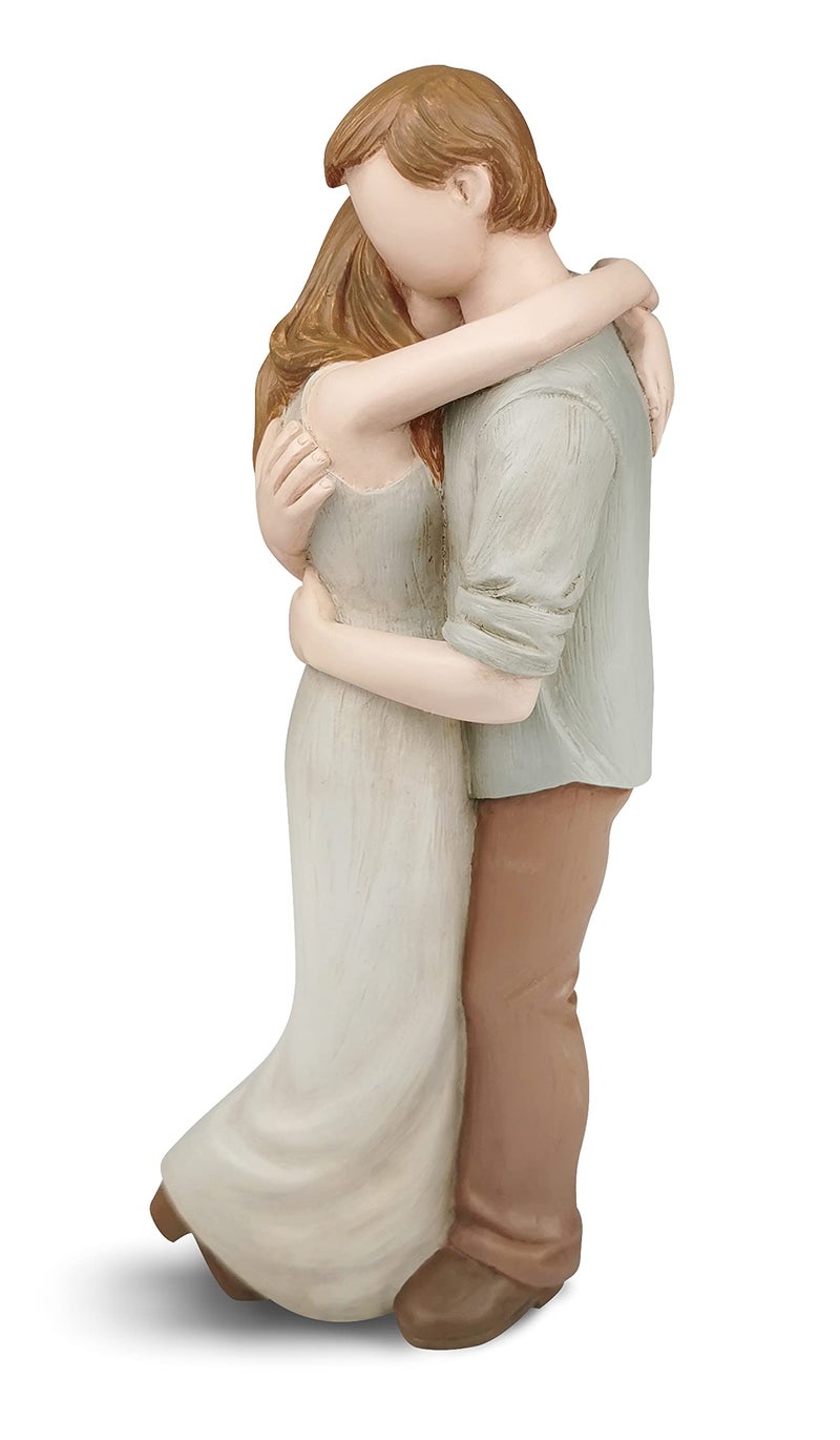 CAMSOON Romantic Hug Couple Happy Wedding Anniversary Sculpted Hand-Painted Figurine Gifts for Her Him  in Loving Moments Statue Gift for Engagement Valentine's Day Birthday - Image 1