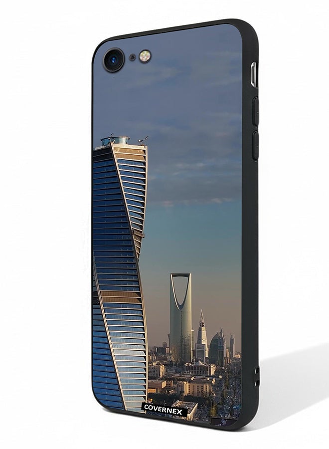 Covernex Apple iPhone SE 2020/2022 Protective Case Cover Printed Featuring Modern Riyadh Skyline - Image 1